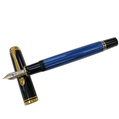 ペリカン 万年筆 スーベレーン M600 ペン先14C-585 青 ブルーストライプ 縞 Pelikan【AFI6】
