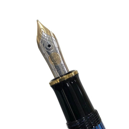 ペリカン 万年筆 スーベレーン M600 ペン先14C-585 青 ブルーストライプ 縞 Pelikan【AFI6】